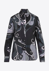 Silk Printed Long-Sleeved Shirt