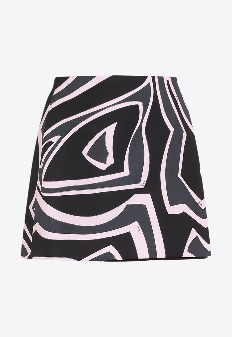 Silk Printed Mini Skirt