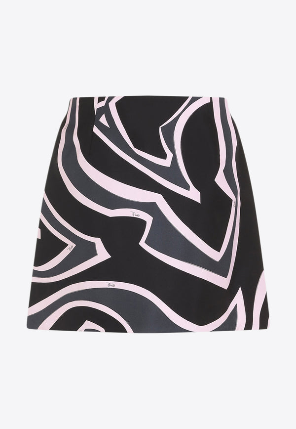 Silk Printed Mini Skirt