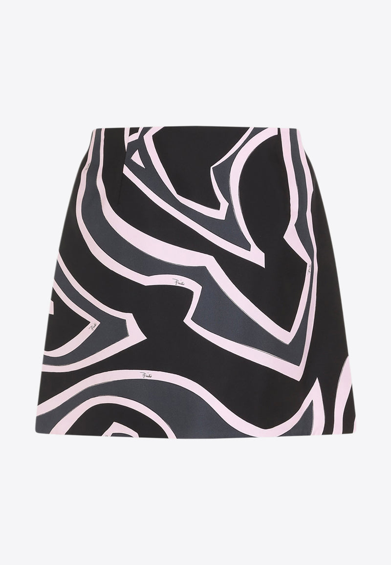 Silk Printed Mini Skirt
