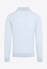 Long-Sleeved Wool Polo Sweater