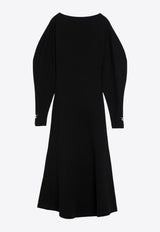 Philosophy Di Lorenzo Serafini Voluminous-Sleeved Midi Dress Black 04865704/P_PHILO-A0555