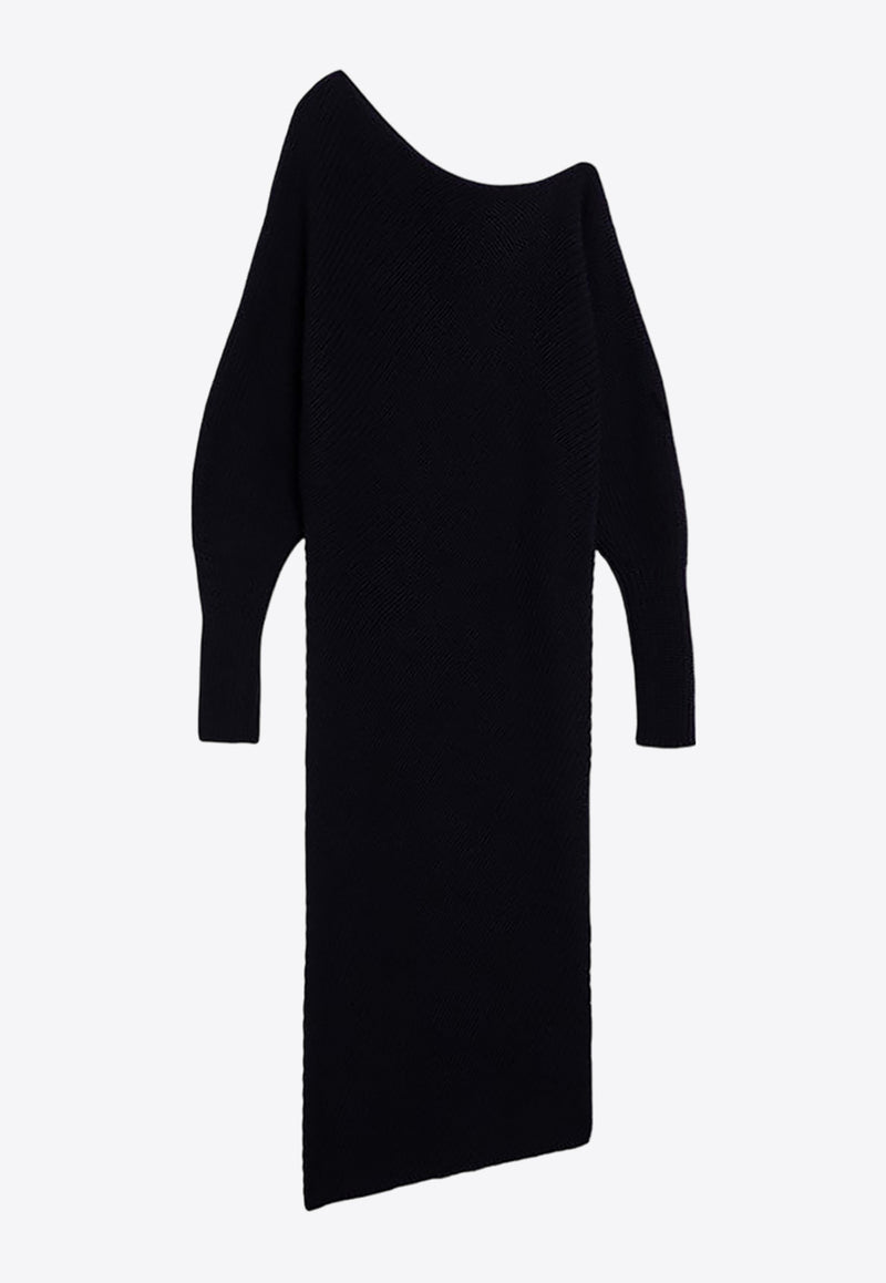 Philosophy Di Lorenzo Serafini One-Shoulder Knitted Midi Dress Black 04935703/P_PHILO-A0290