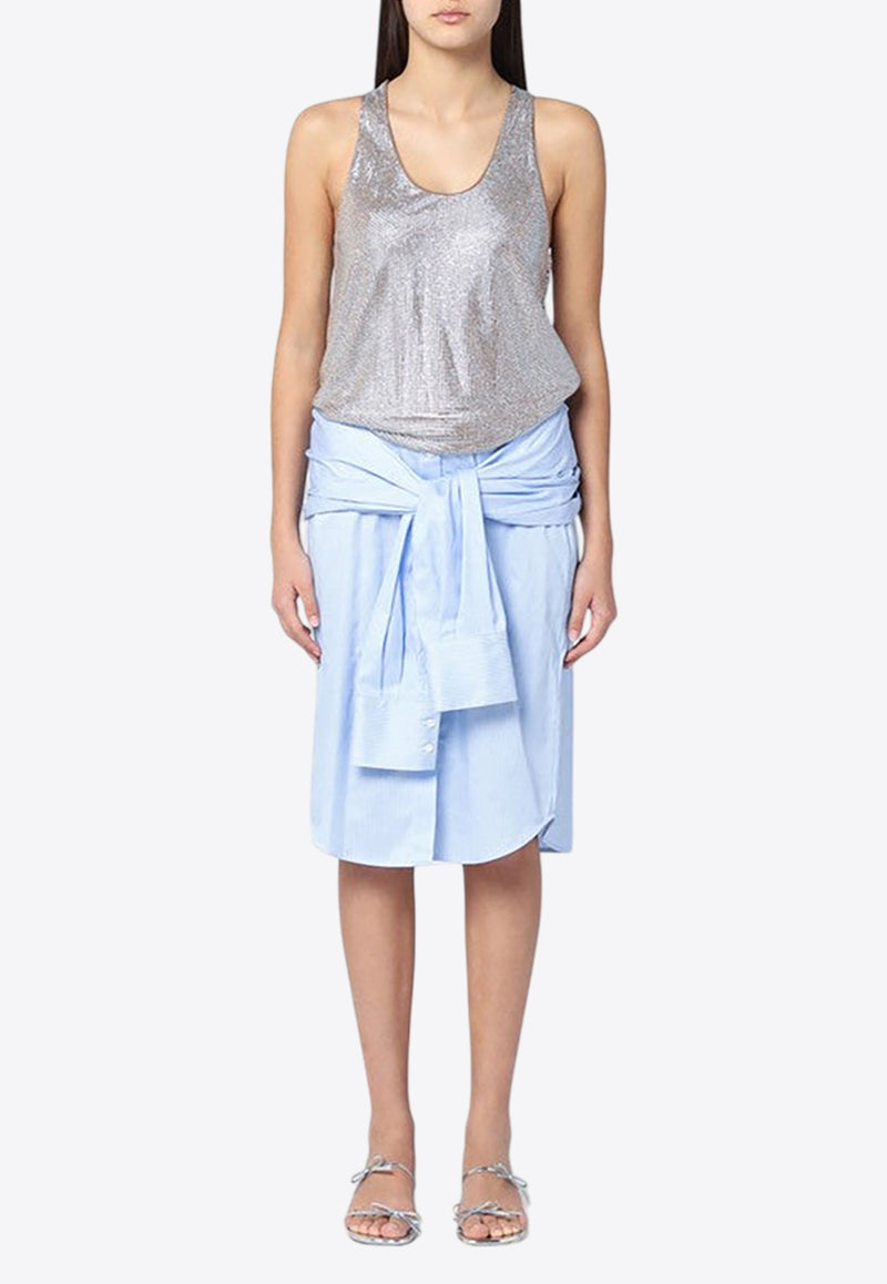 Giuseppe Di Morabito Rhinestone Embellished Shirt Dress Blue 04SSDR447C04424/Q_MORAB-82