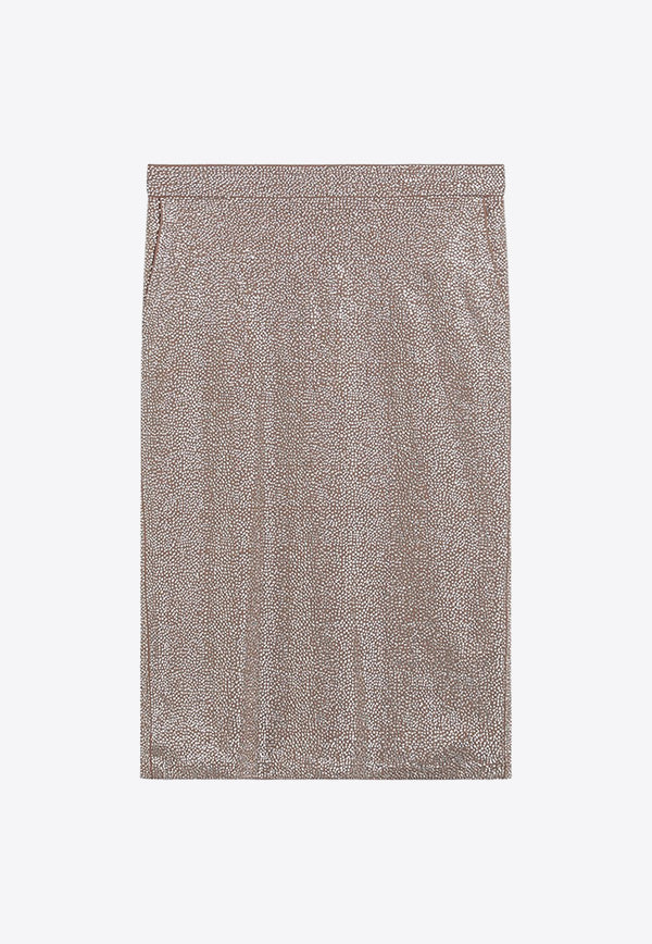 Giuseppe Di Morabito Rhinestone Embellished Midi Skirt Silver 04SSSK145FC04428AC/Q_MORAB-21