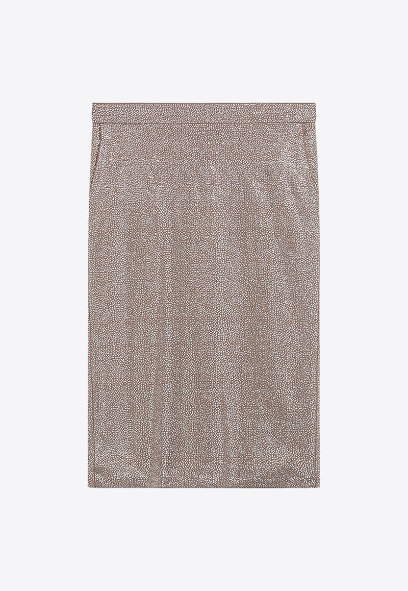 Giuseppe Di Morabito Rhinestone Embellished Midi Skirt Silver 04SSSK145FC04428AC/Q_MORAB-21