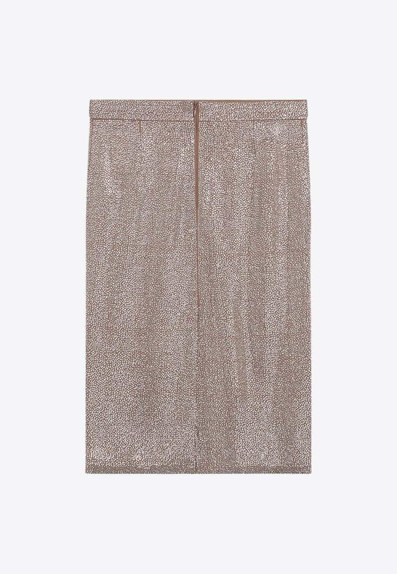 Giuseppe Di Morabito Rhinestone Embellished Midi Skirt Silver 04SSSK145FC04428AC/Q_MORAB-21