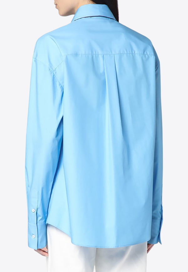 Giuseppe Di Morabito Rhinestone Scarf Buttoned Shirt Blue 04SSTO231X04425/Q_MORAB-82