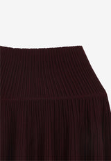 Rib-Knit Flared Mini Skirt