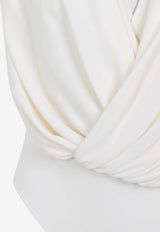 Draped V-neck Bodysuit