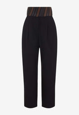 Wool Pants with Leather-Belt