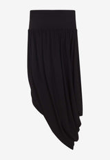 Asymmetric Draped Midi Skirt