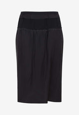 Midi Skirt with Semi-Sheer Panel