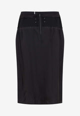 Midi Skirt with Semi-Sheer Panel