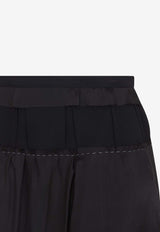 Midi Skirt with Semi-Sheer Panel