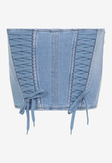Corset Cropped Denim Top
