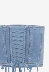 Corset Cropped Denim Top