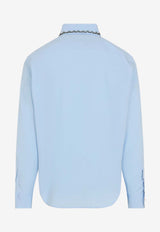 Beaded-Collar Long-Sleeved Shirt