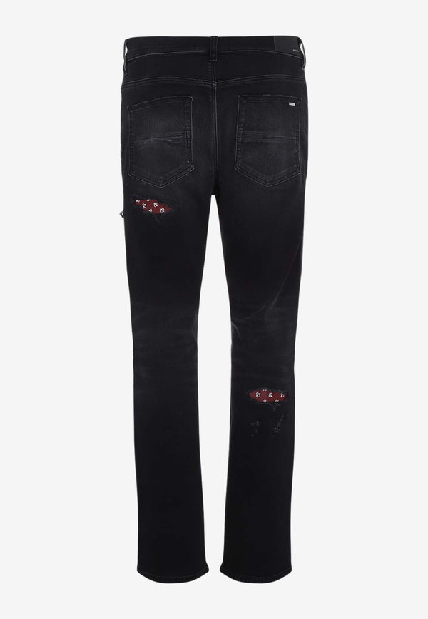 Bandana Repaired Slim Jeans