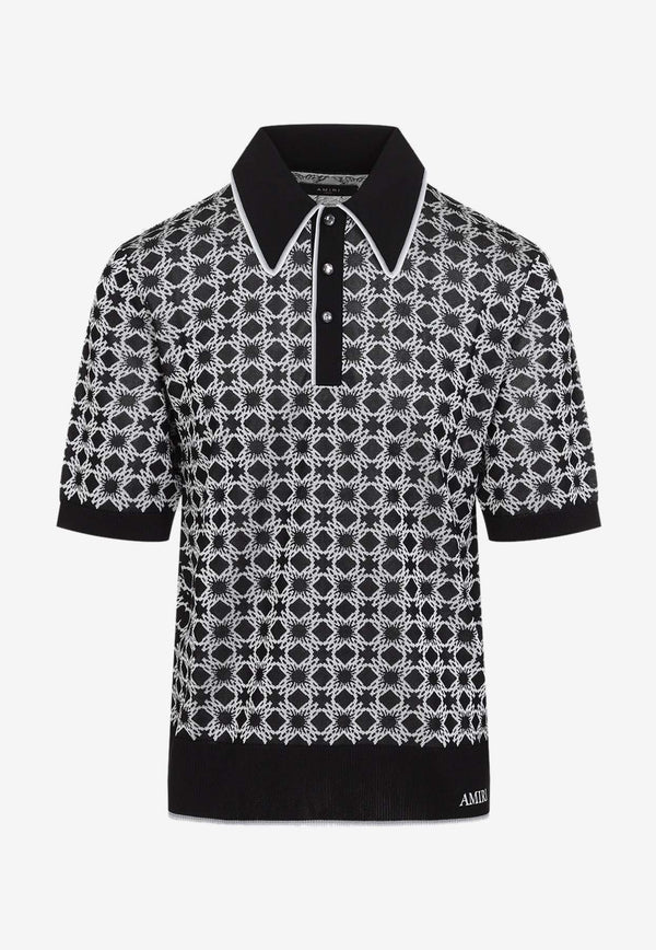 Quad Geometric Pattern Polo T-shirt