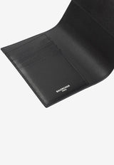 Logo Print Leather Passport Holder