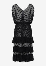 Dally Polka Dot Mesh Midi Dress