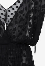 Dally Polka Dot Mesh Midi Dress