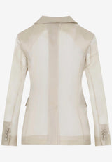 Slogan Double-Breasted Blazer