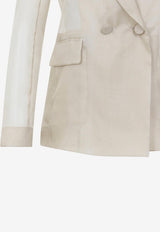 Slogan Double-Breasted Blazer