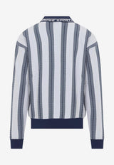 Long-Sleeved Stripe Polo T-shirt