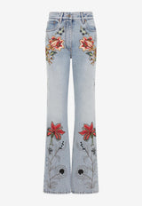 Floral Flared Jeans