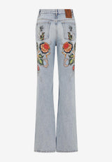Floral Flared Jeans