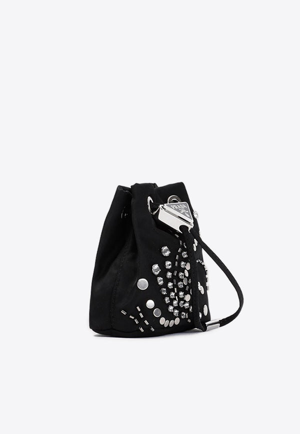 Mini Crystal-Embellished Pouch