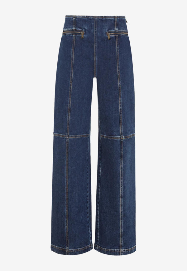 Pegaso-Embroidered Straight-Leg Jeans
