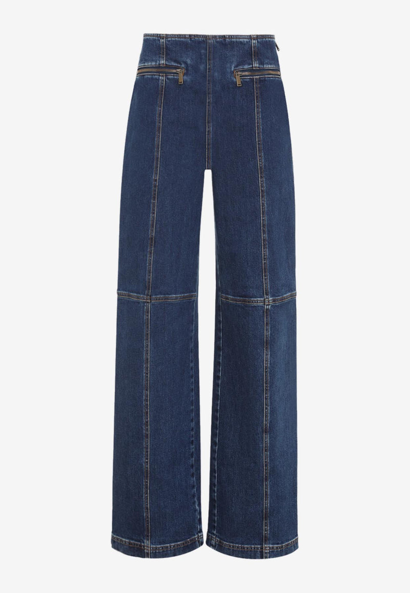 Pegaso-Embroidered Straight-Leg Jeans