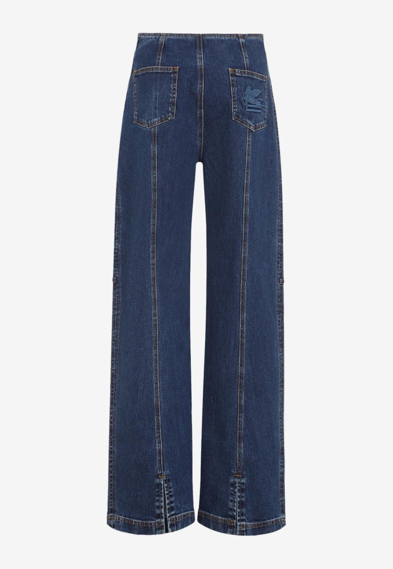 Pegaso-Embroidered Straight-Leg Jeans