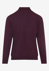 Knitted Long-Sleeved Polo Sweater
