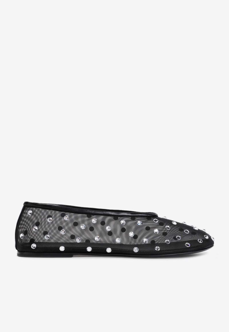 Marcy Crystal-Embellished Ballet Flats