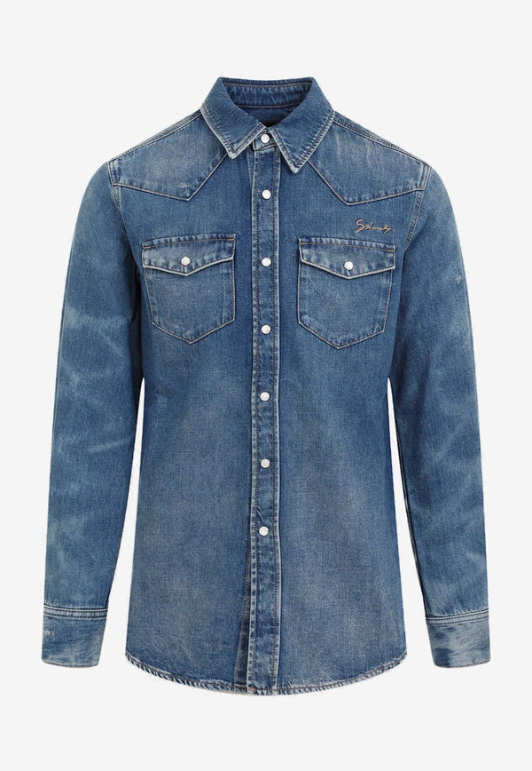 Long-Sleeved Denim Shirt