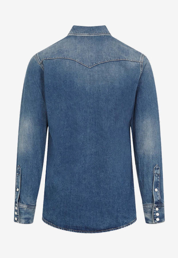 Long-Sleeved Denim Shirt