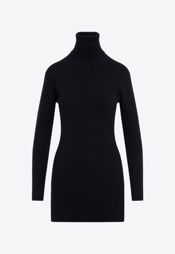 Turtleneck Wool Mini Dress