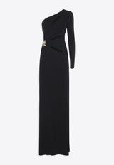 One-Shoulder Maxi Dress with Buckle
