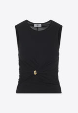 Draped Sheer-Back Top