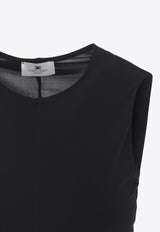 Draped Sheer-Back Top