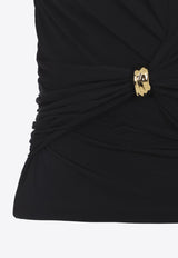 Draped Sheer-Back Top