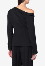 Giuseppe di Morabito Asymmetrical Top with Brooch Black 05FWJA124X05327A/R_MORAB-99