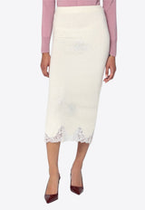 Giuseppe Di Morabito Lace and Rhinestones Midi Pencil Skirt White 05FWKND362YC05359_MORAB-02