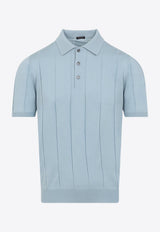 Striped Knit Polo T-shirt