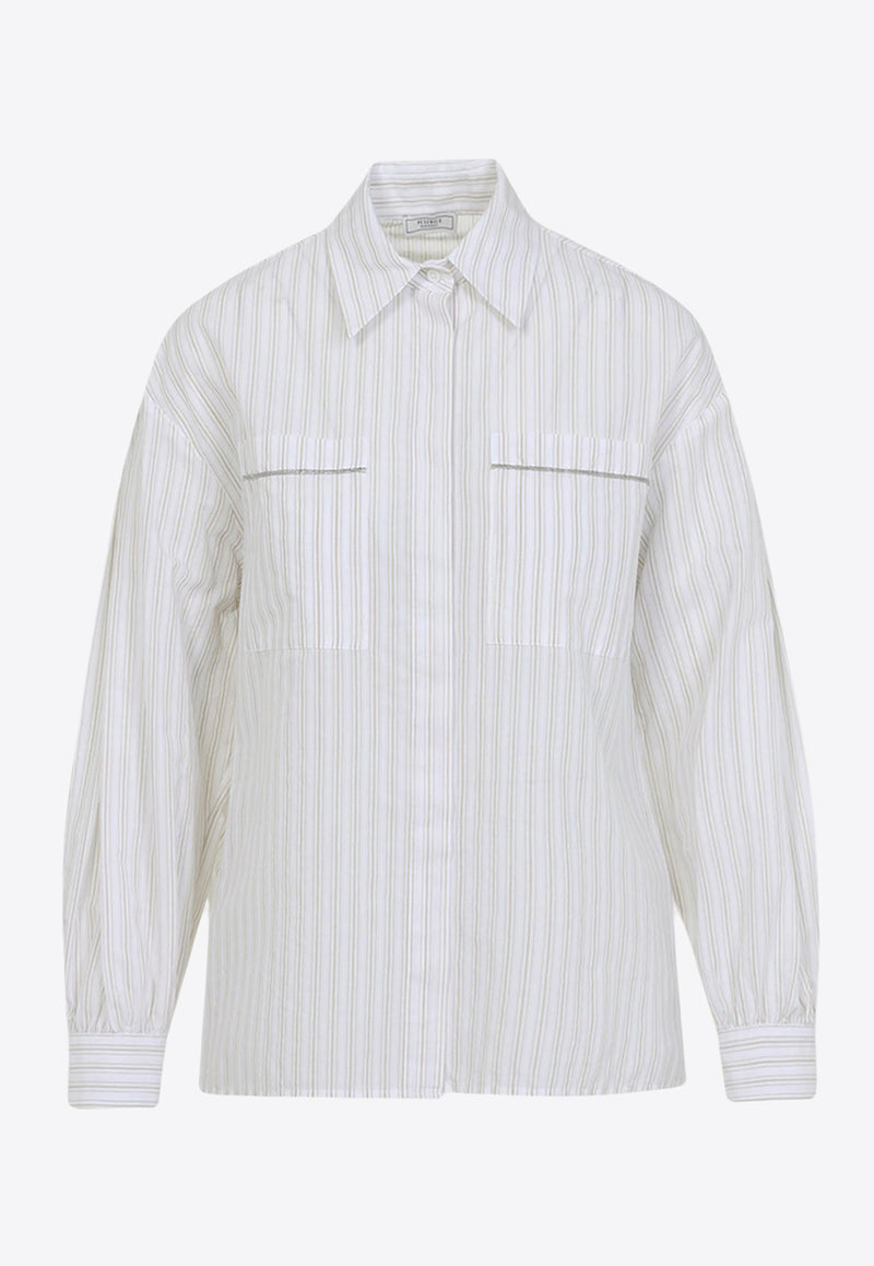 قميص مُقلم طويل الأكمام