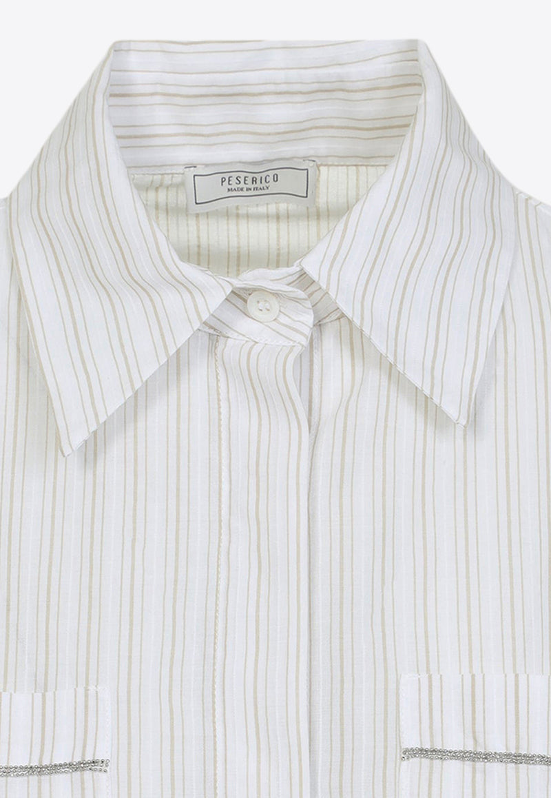 قميص مُقلم طويل الأكمام